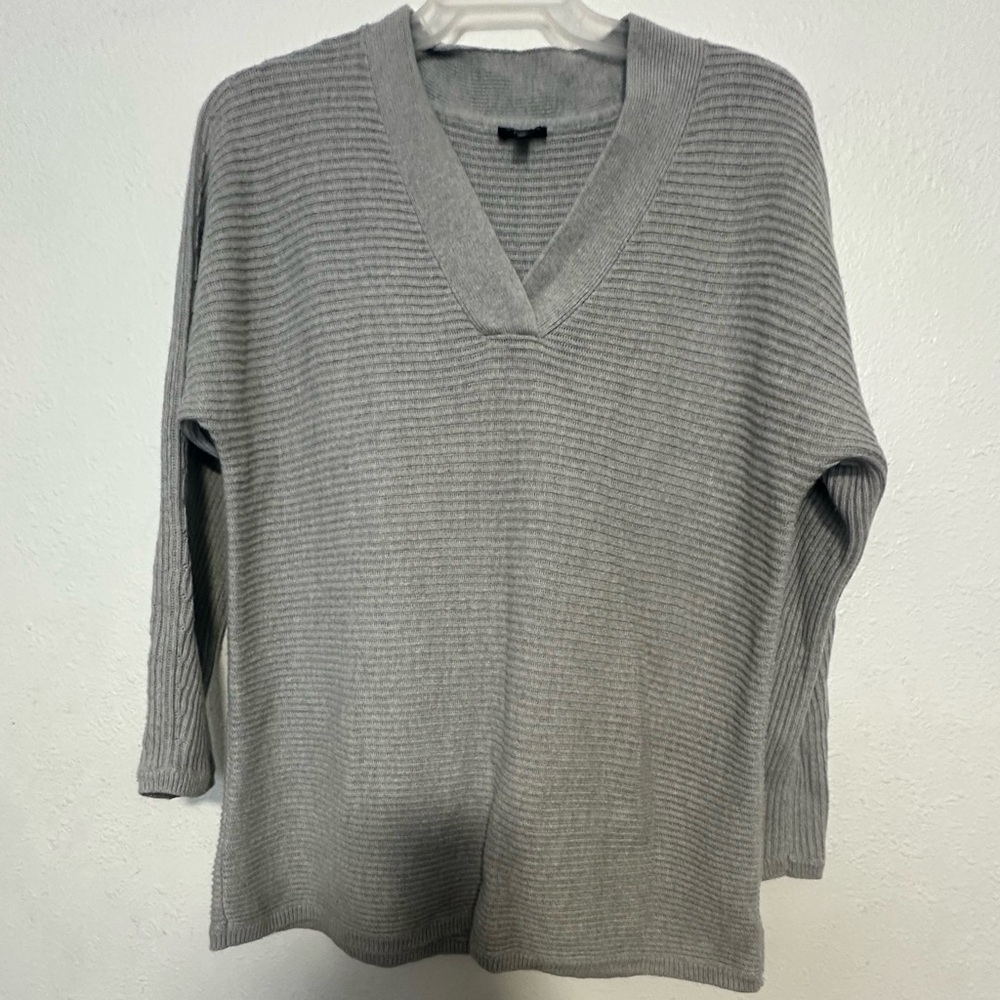 Talbots Light Gray V-Neck Sweater